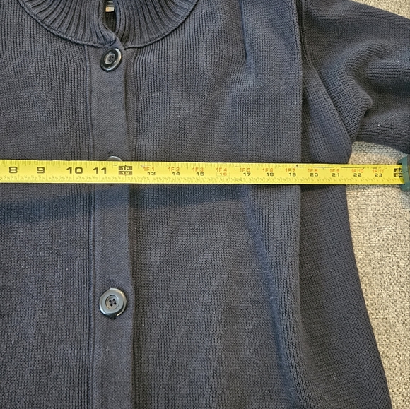 Divine Knits Canada Long Cardigan Sweater Jacket Size Large Navy Blue Rare find - Picture 7 of 10